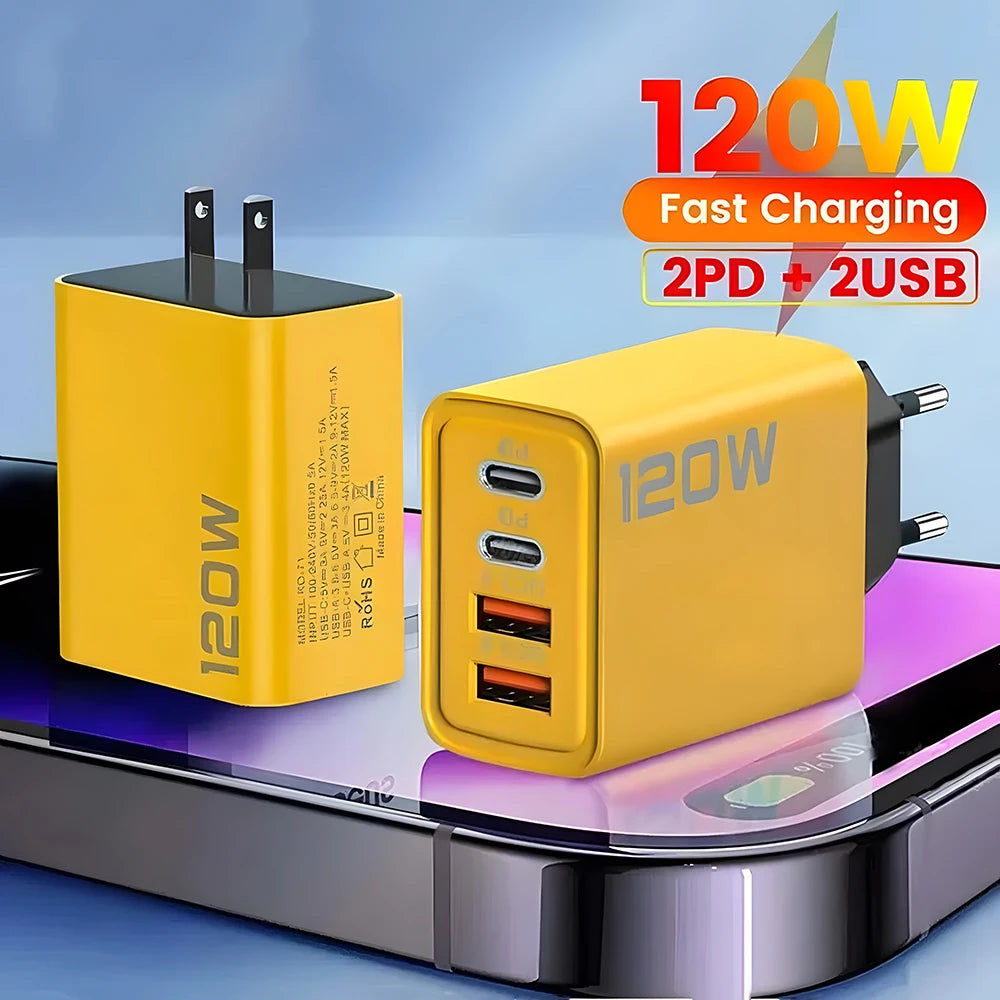 4 Ports USB C PD Charger Quick Charge 3.0 Type C
