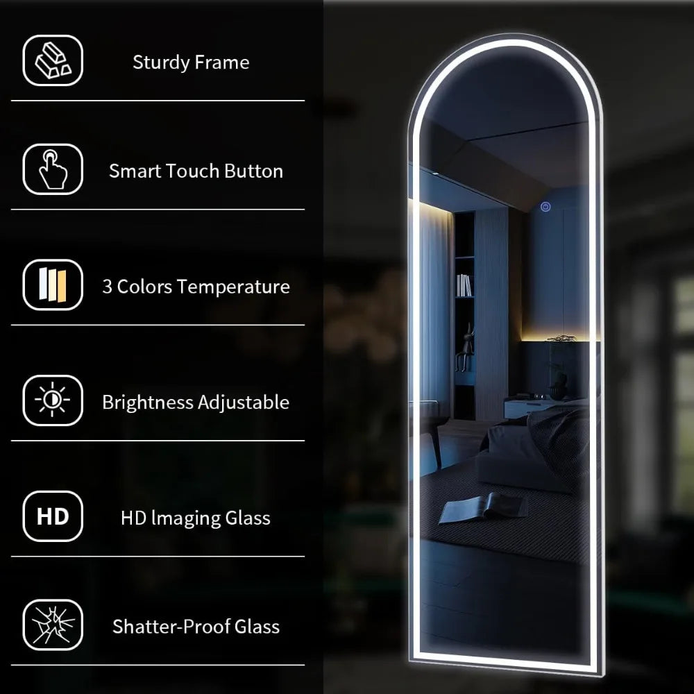 Arched Full Length Mirror with Lights