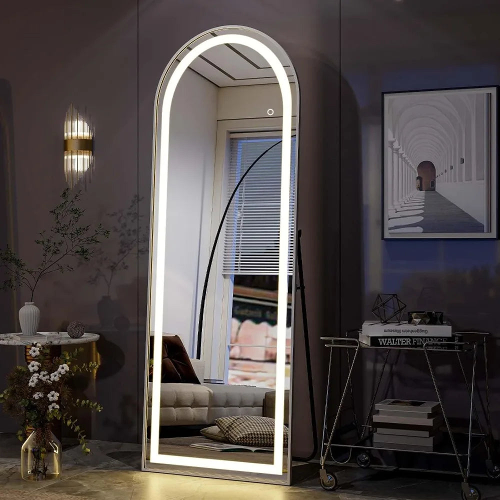 Arched Full Length Mirror with Lights