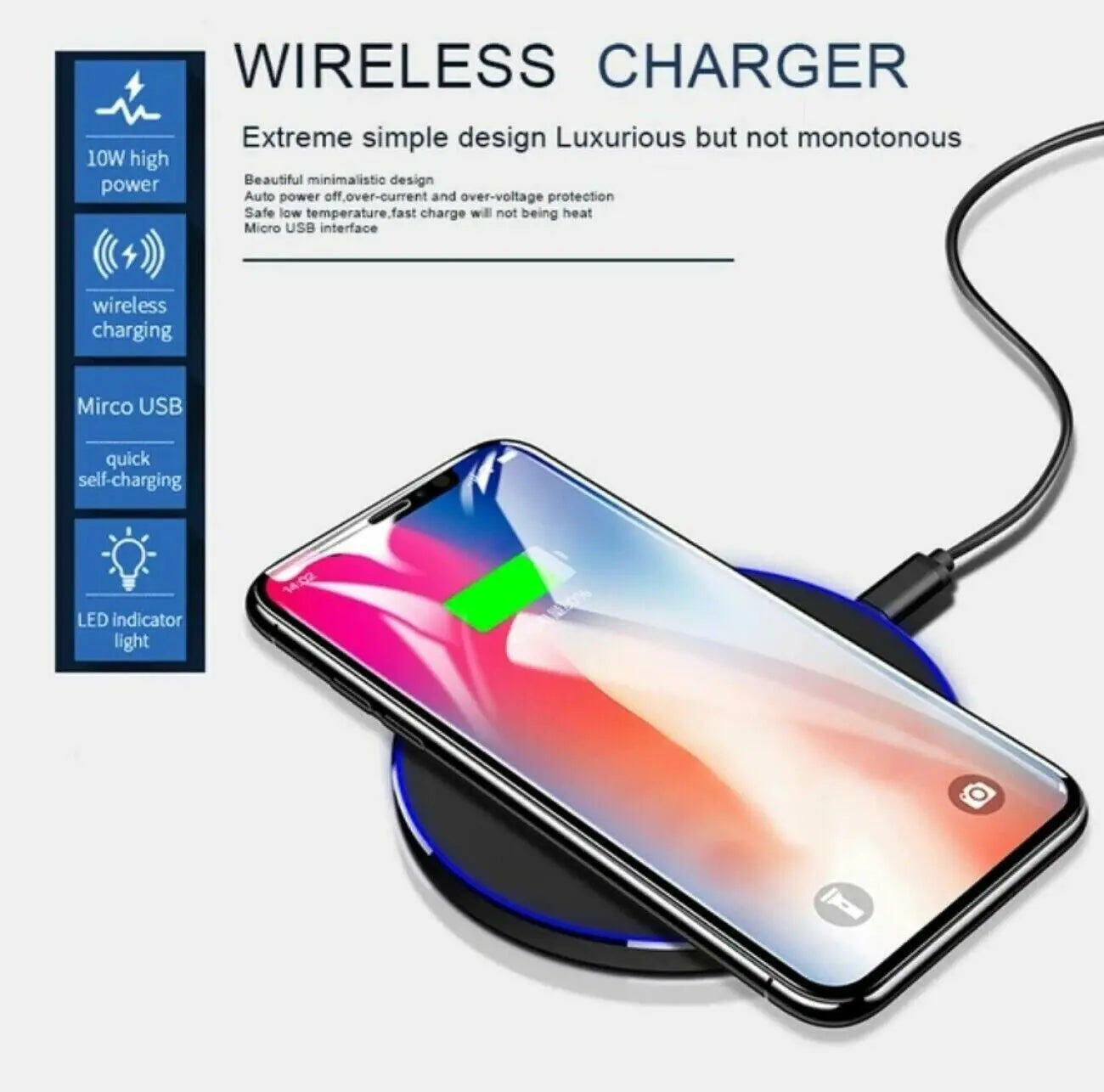 Cargador inalámbrico con base de carga rápida