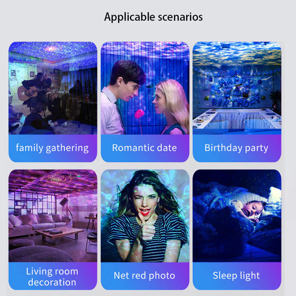Proyector de astronauta, galaxia, cielo estrellado, luz nocturna, lámpara LED con estrellas del océano