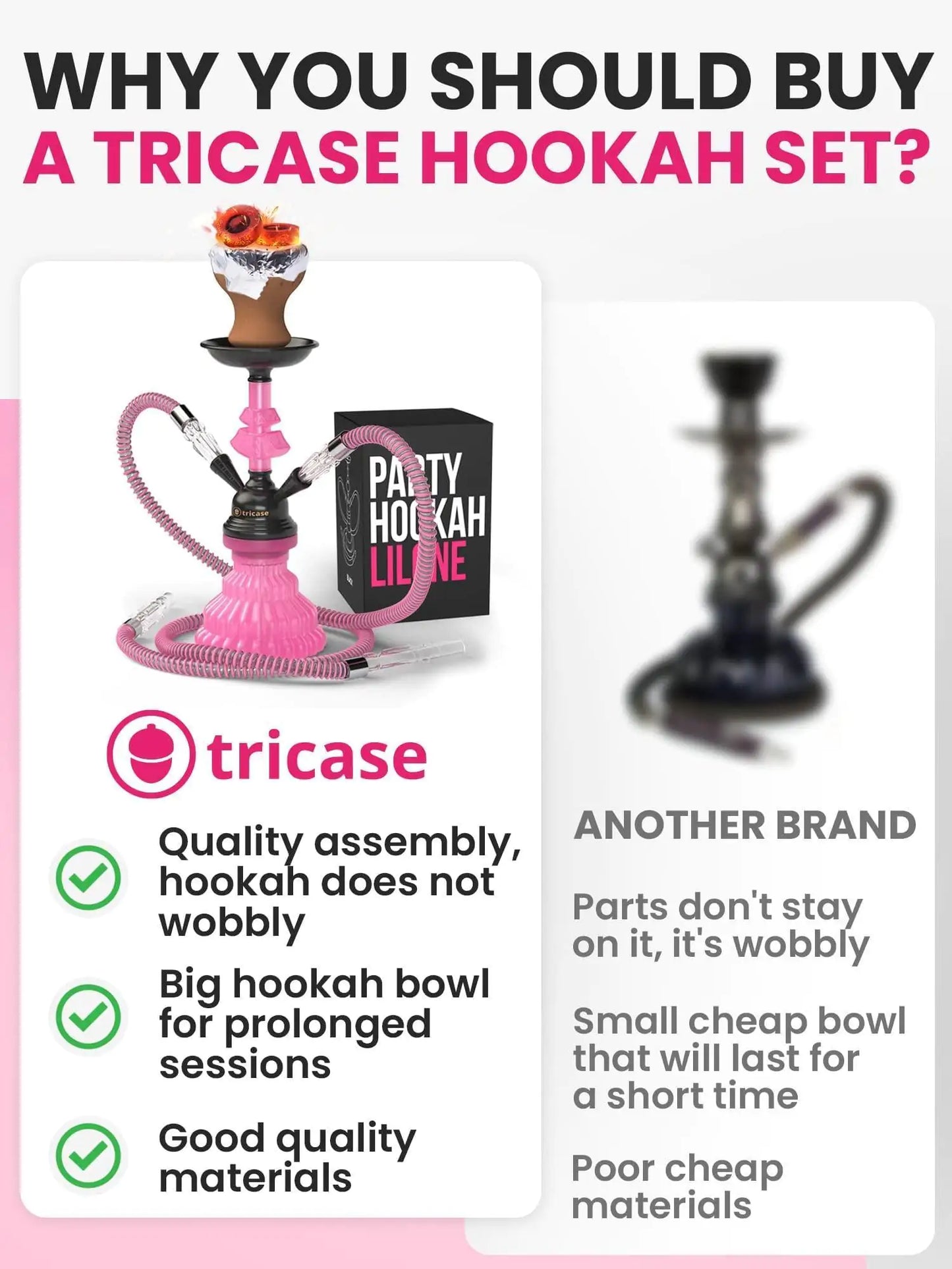 Hookah Set 2 Hose Black 12 inch Hookah 50 Foil Bowl 10 Tips 2 Mouthpieces Tongs