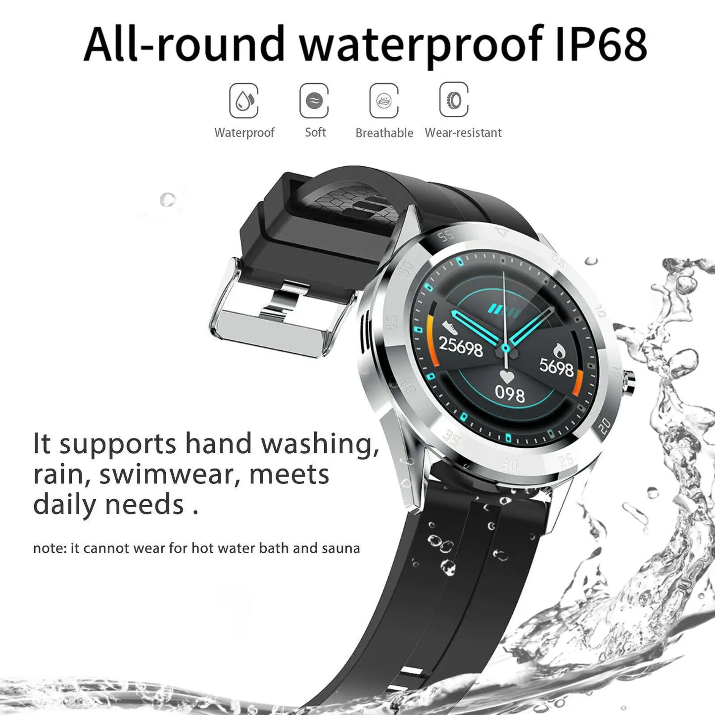 Reloj inteligente Bluetooth resistente al agua