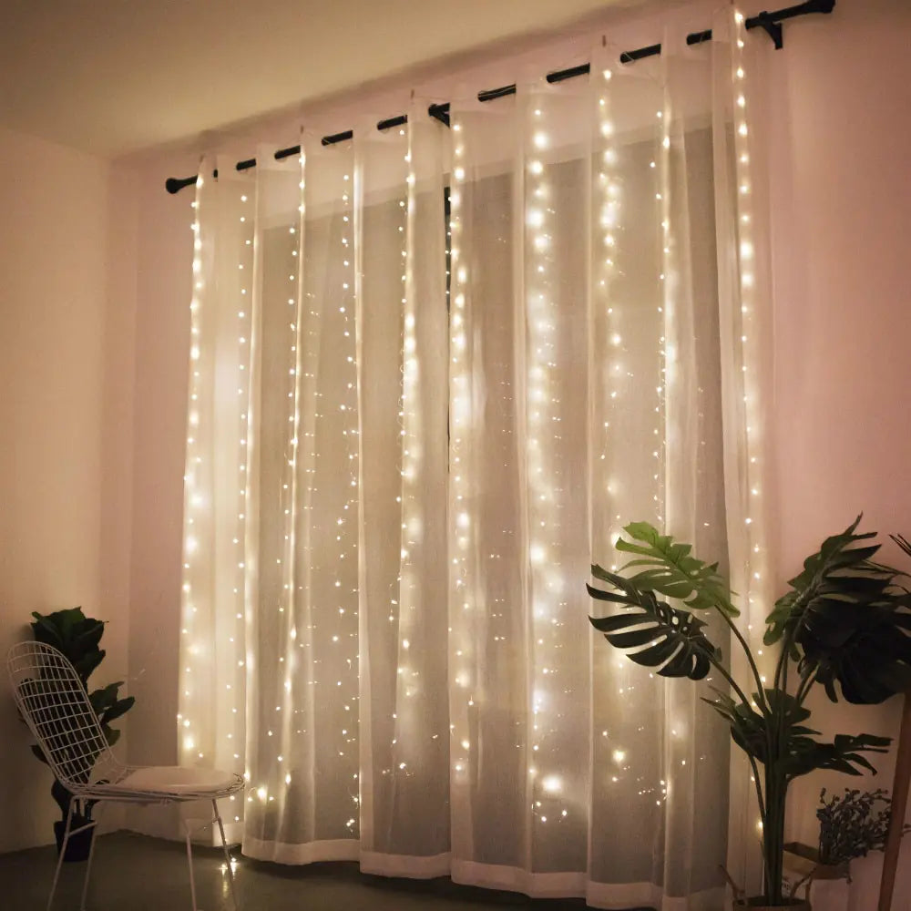 Cortinas de luces navideñas