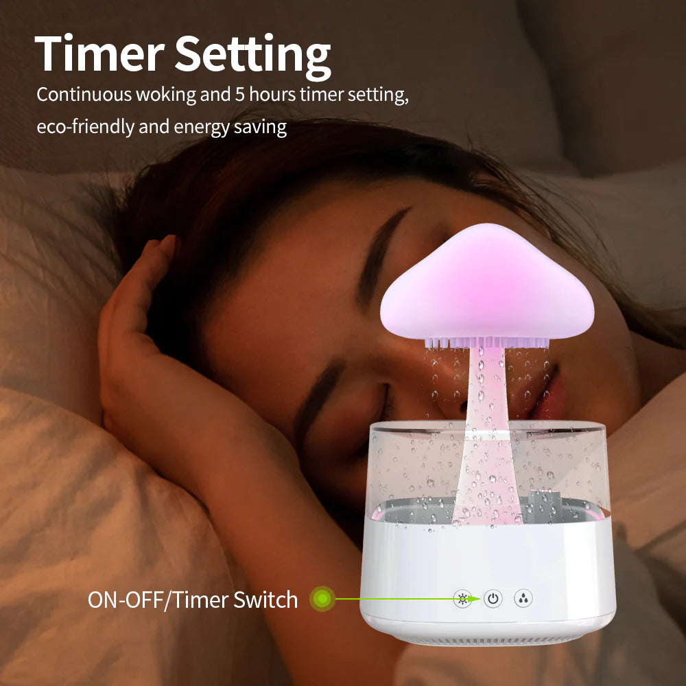 Humidificador de nube de lluvia con forma de hongo