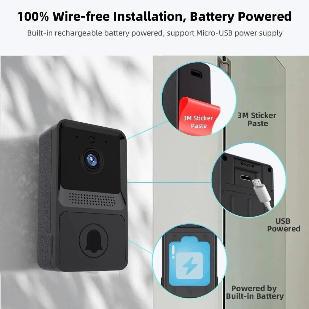 Timbre inalámbrico inteligente con intercomunicador y cámara de vídeo WiFi