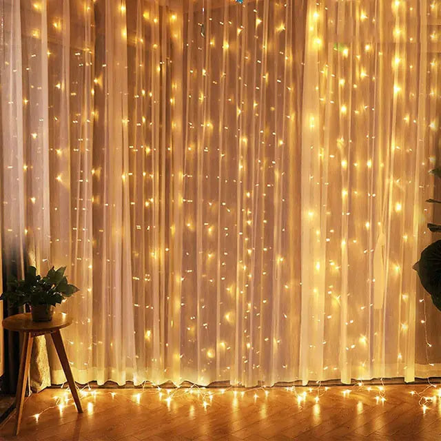 Cortinas de luces navideñas
