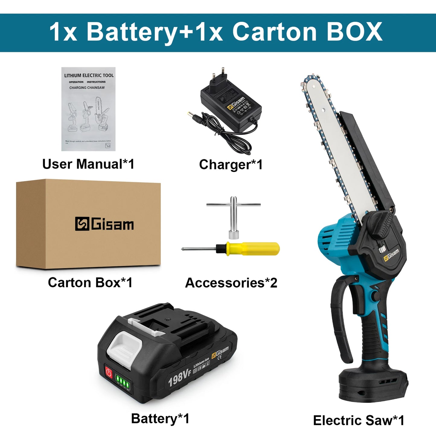 8 Inch Brushless Electric Chain Saw Cordless