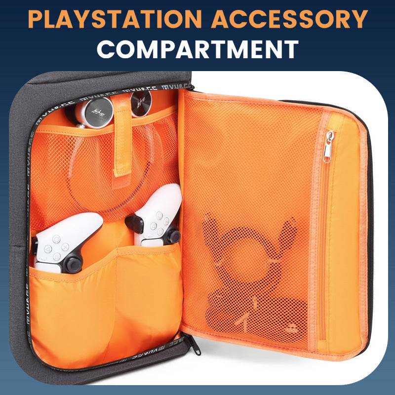 Waterproof Game Console Backpack Storage Bag Handle For Travel Carrying