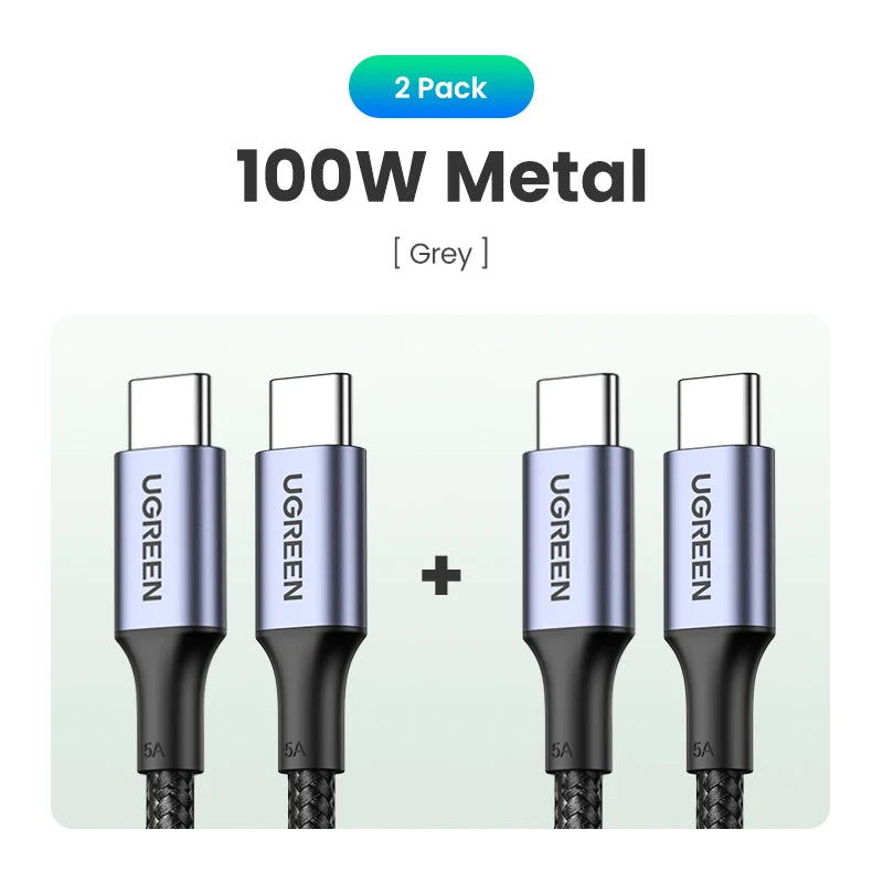 UGREEN 100W USB Type C To USB C Cable For Samsung Galaxy S24 For iPhone 15 Macbook Xiaomi PD Fast Charging Charger 5A Fast USB C