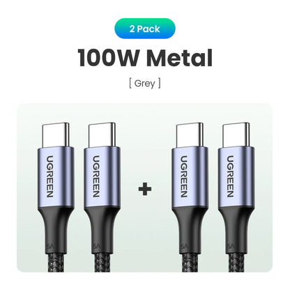 UGREEN 100W USB Type C To USB C Cable For Samsung Galaxy S24 For iPhone 15 Macbook Xiaomi PD Fast Charging Charger 5A Fast USB C