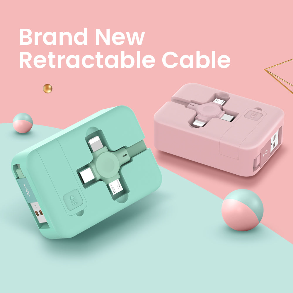 4 In 1 Retractable USB Cable Creative Macaron