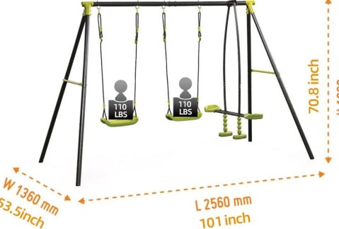 Outdoor Playground With Three Swings