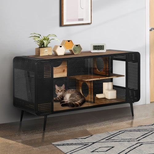 Spacious Cat Houses With Tempered Glass