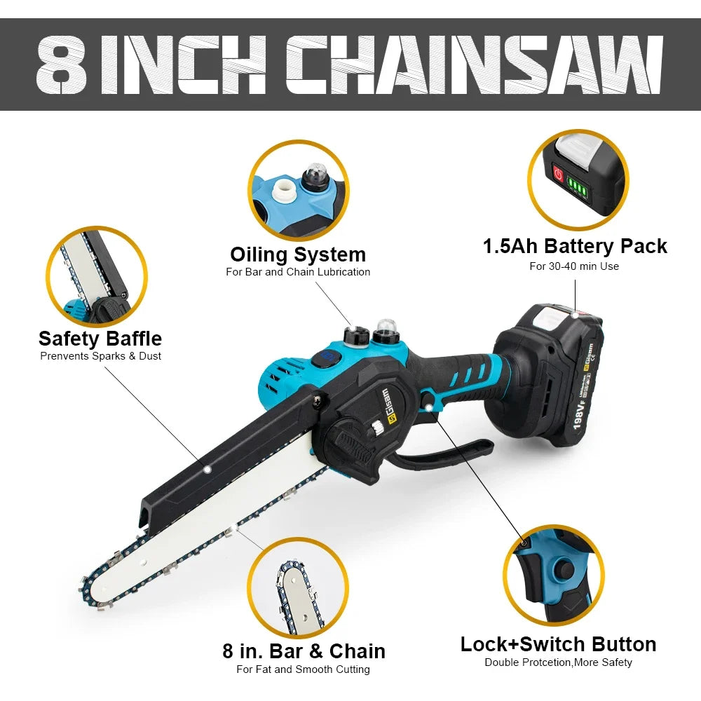 8 Inch Brushless Electric Chain Saw Cordless