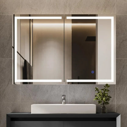 LED Wall Mounted Bathroom Mirror with Storage