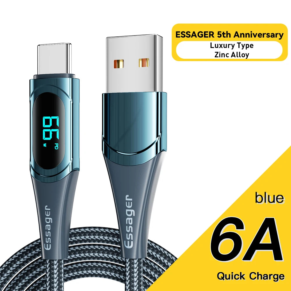 Essager USB Type C To USB C Cable 100W/5A PD Fast Charging Charger