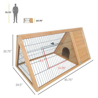 Wooden A-frame Outdoor Rabbit Cage Small Animal Cage