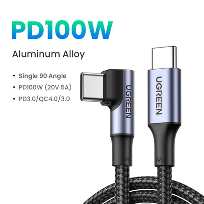 UGREEN 100W USB Type C To USB C Cable For Samsung Galaxy S24 For iPhone 15 Macbook Xiaomi PD Fast Charging Charger 5A Fast USB C