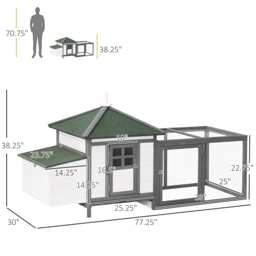 Wooden A-frame Outdoor Rabbit Cage Small Animal Cage