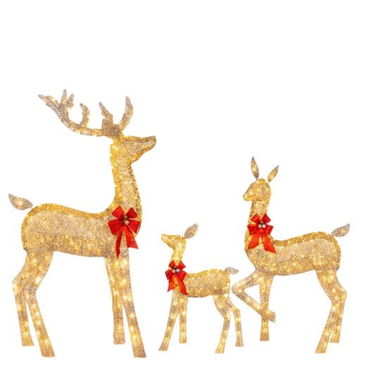 3Pcs Iron Art Elk Deer Christmas Garden Decoration