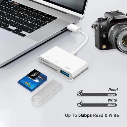 3 In 1 SD TF Card Reader For Apple iPhone