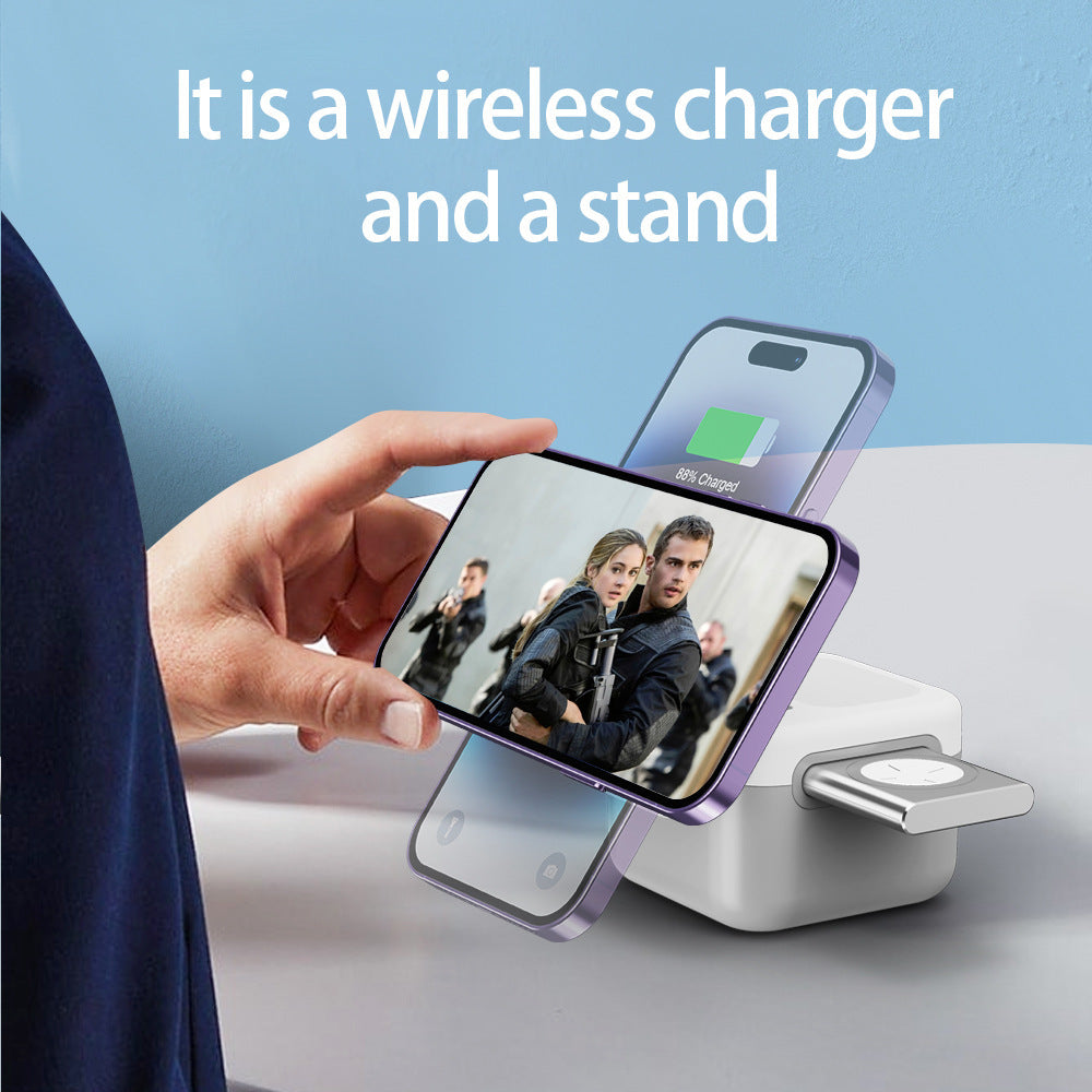 3-in-1 Wireless Charger Hidden Removable Panel Storage