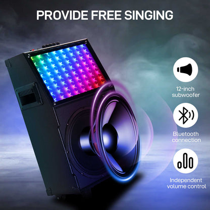 LED Spectrum Light Bluetooth Remote Control Rod Speaker