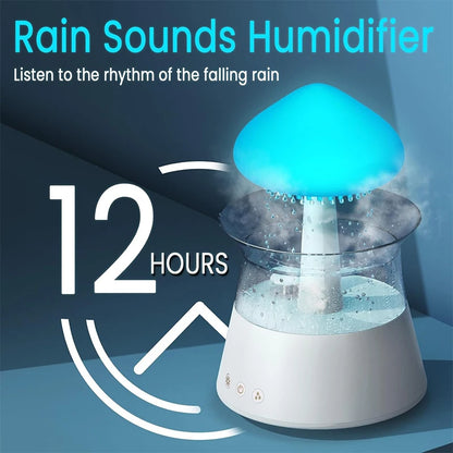 Rain Cloud Electric Air Humidifier 300ml Aroma Diffuser Zen Rain Water Drops Colorful Night Light Humidifier for Home Gift