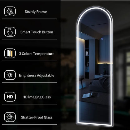 Arched Full Length Mirror with Lights