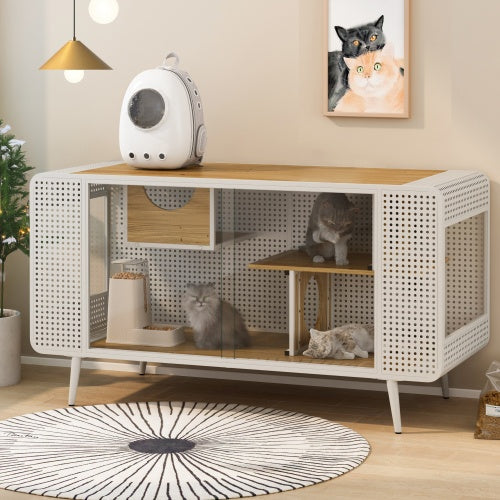 Spacious Cat Houses With Tempered Glass