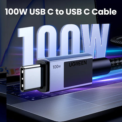 UGREEN USB Type c cable PD100W Fast Charging Cable for iPhone 15 16 Huawei Xiaomi 15 USB C Cable for Macbook iPad