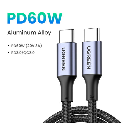 UGREEN 100W USB Type C To USB C Cable For Samsung Galaxy S24 For iPhone 15 Macbook Xiaomi PD Fast Charging Charger 5A Fast USB C