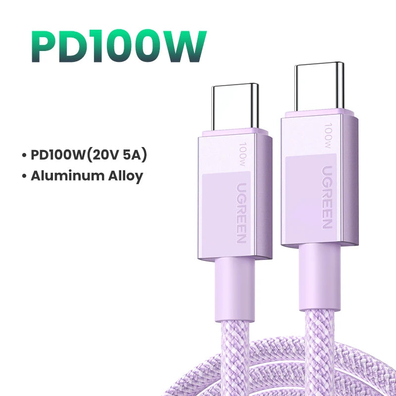 UGREEN USB Type c cable PD100W Fast Charging Cable for iPhone 15 16 Huawei Xiaomi 15 USB C Cable for Macbook iPad