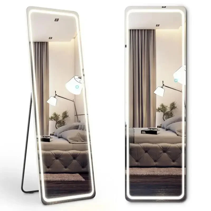 [Live5]64"x21"Full Length Mirror with LED Lights, 3 Color Lighting,  Lighted Floor Standing Mirror Wall Mounted Hanging Mirror