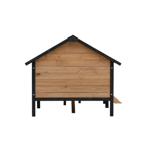 Outdoor Large Cabin Style Wooden Kennel With Porch