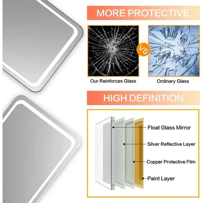 [Live5]64"x21"Full Length Mirror with LED Lights, 3 Color Lighting,  Lighted Floor Standing Mirror Wall Mounted Hanging Mirror