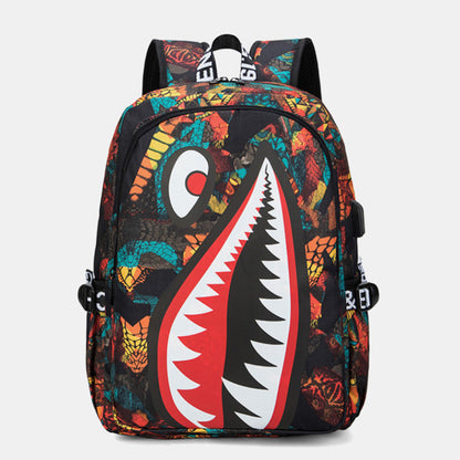 Patterns Printed Lightweight Casual Bag Simple Backpack