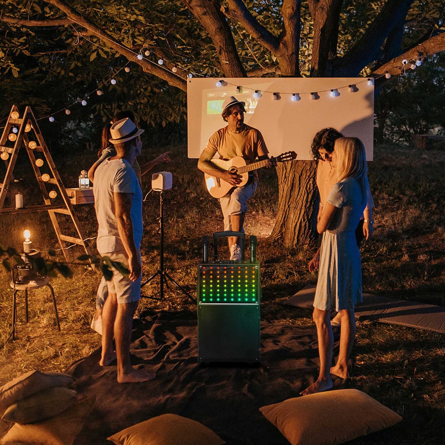 LED Spectrum Light Bluetooth Remote Control Rod Speaker