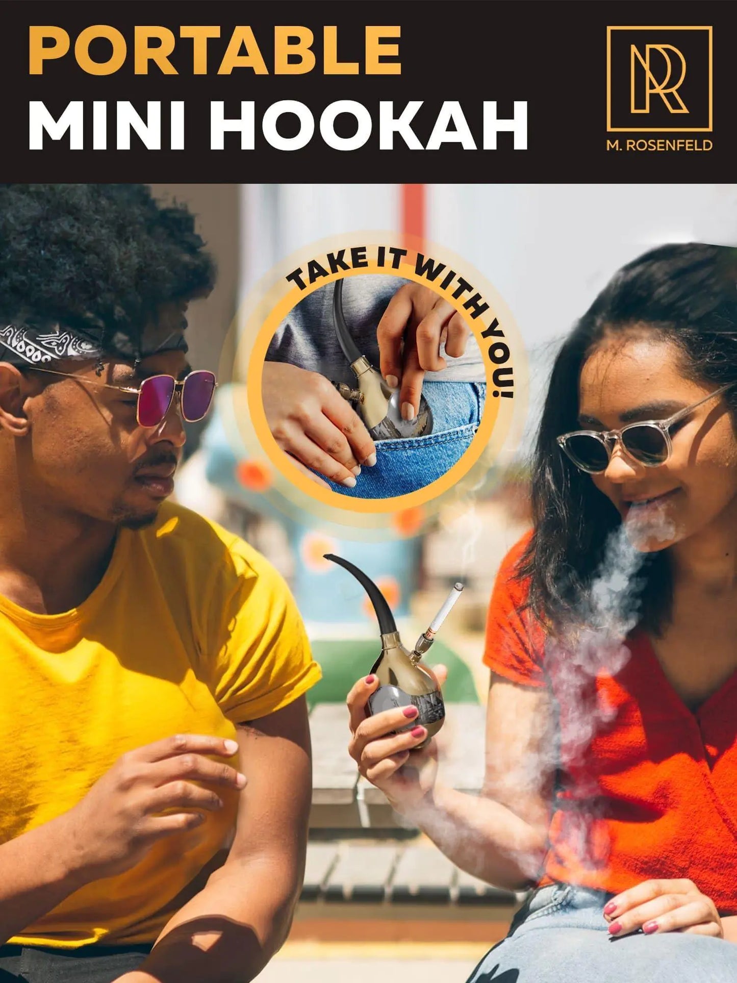 Golden Portable Hookah Set With Everything Mini Hookah Hookah Set For Travel