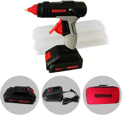 Full Size Cordless Professional 20V Hot Melt Glue Gun Kit