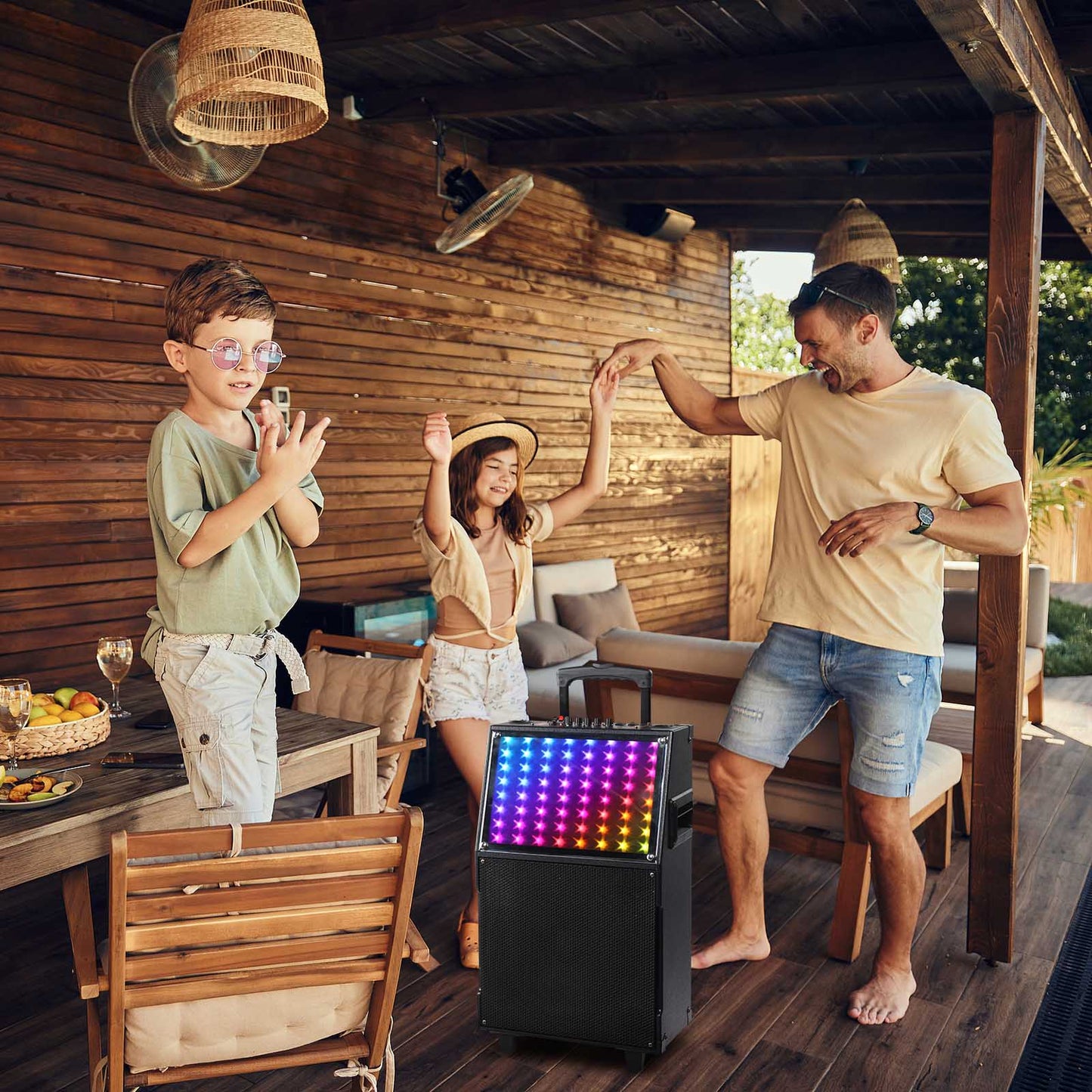 LED Spectrum Light Bluetooth Remote Control Rod Speaker