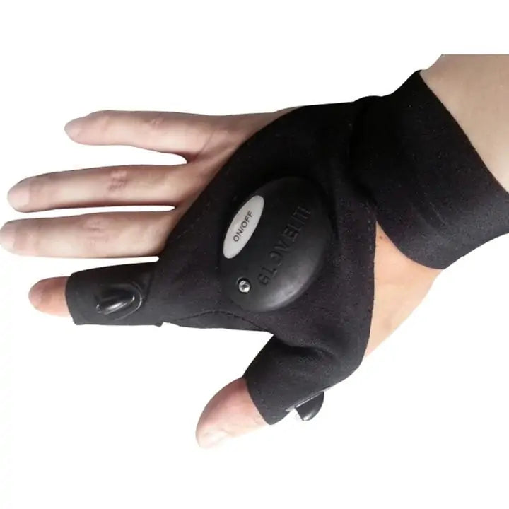 LED Fingerless Flashlight Gloves