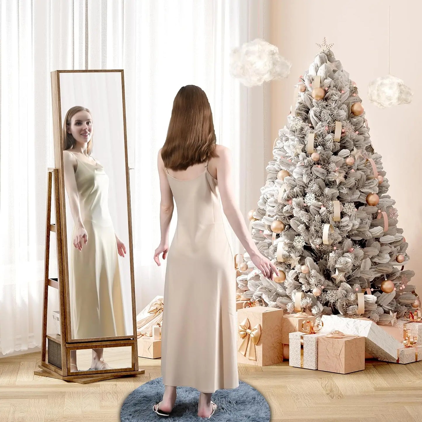 360° Rotating Jewelry Armoire Mirror