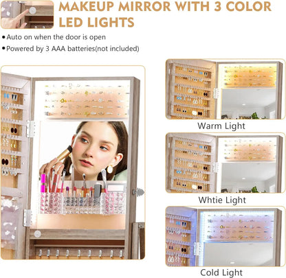 360° Rotating Jewelry Armoire Mirror