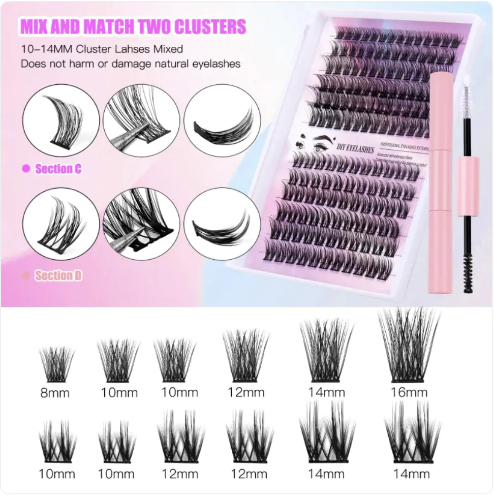 Natural Single Cluster False Eyelash Set with Large Capacity