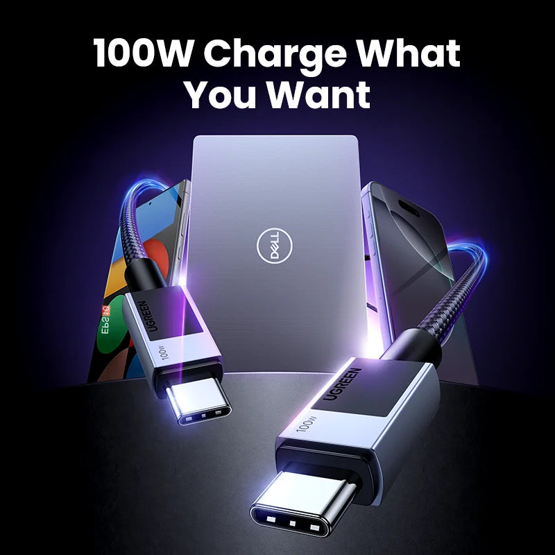 UGREEN USB Type c cable PD100W Fast Charging Cable for iPhone 15 16 Huawei Xiaomi 15 USB C Cable for Macbook iPad
