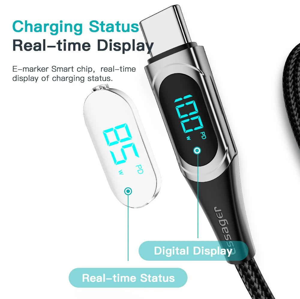 Essager USB Type C To USB C Cable 100W/5A PD Fast Charging Charger