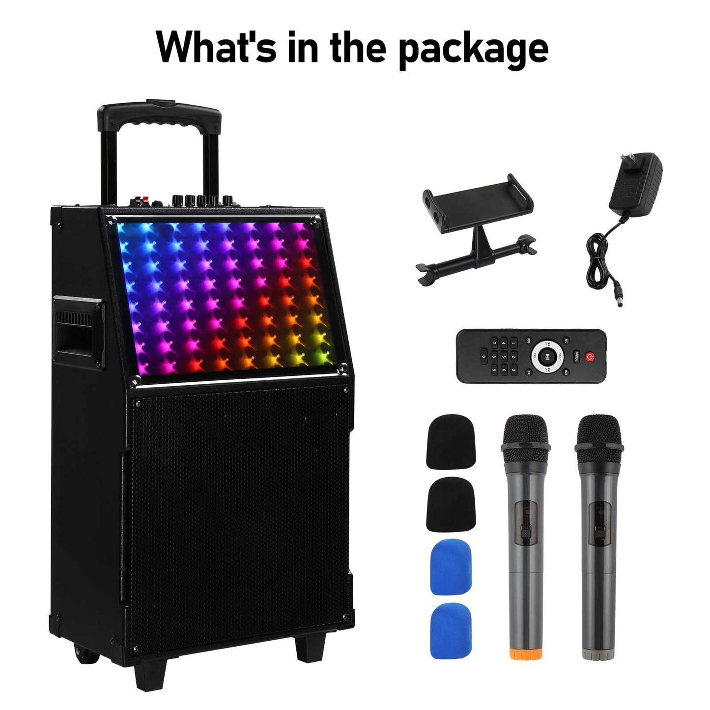 LED Spectrum Light Bluetooth Remote Control Rod Speaker