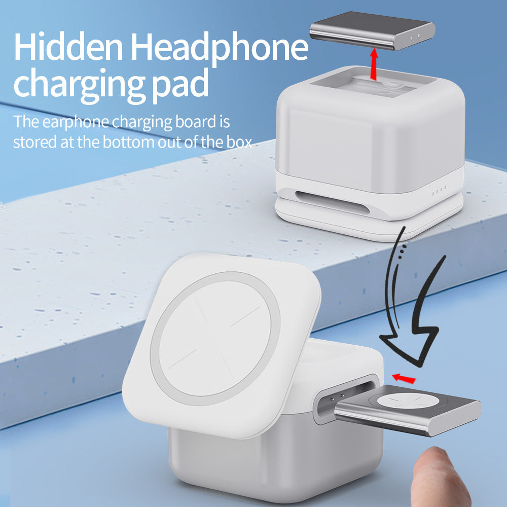 3-in-1 Wireless Charger Hidden Removable Panel Storage